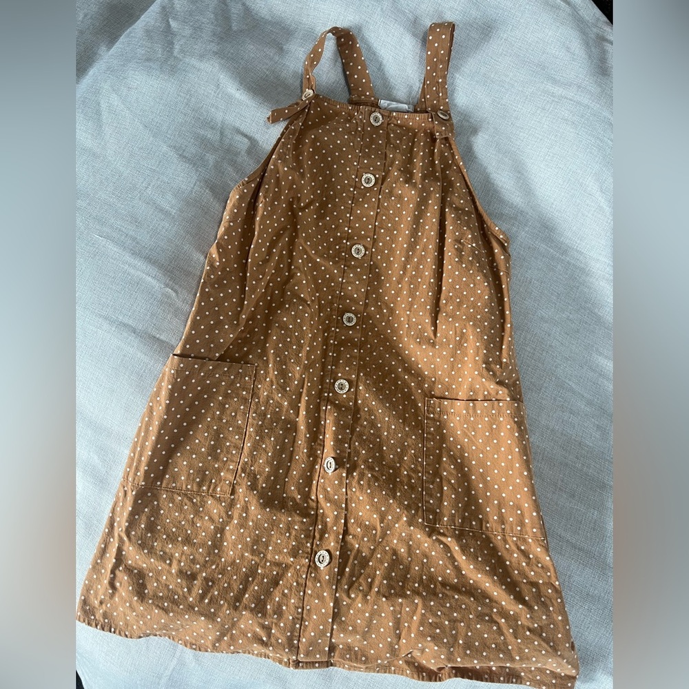 Overall Dress Orange Polka Dot by Hopely size Medium
